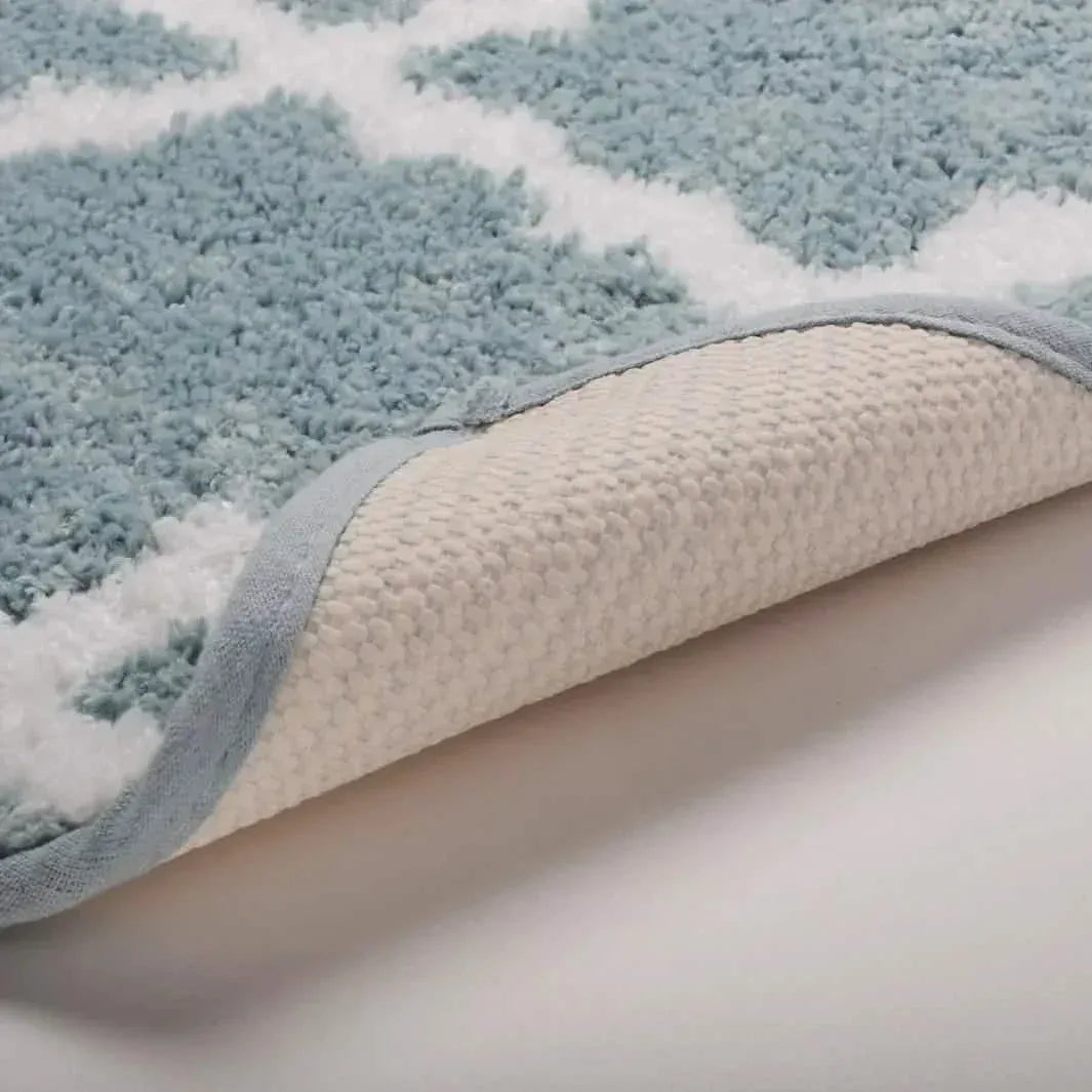 Bibb Home 1-2 Pack Trellis Micro Shag Bath Rugs 20"x 32" - A-1 Thread Vault