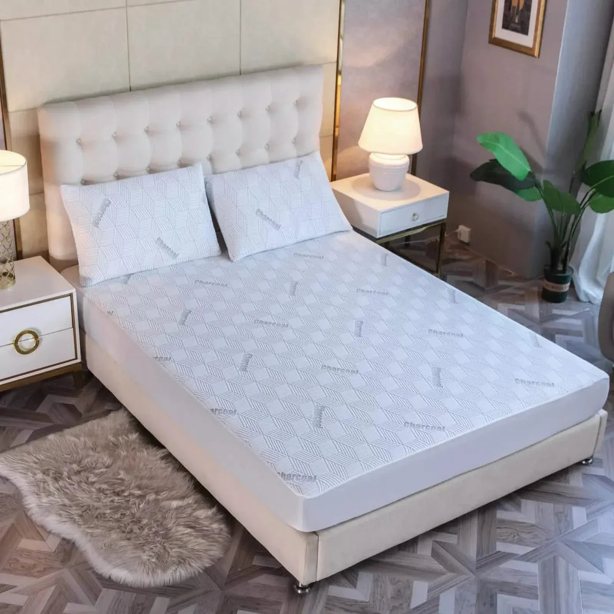 Bibb Home Charcoal Infused Waterproof Mattress Pad - A-1 Thread Vault