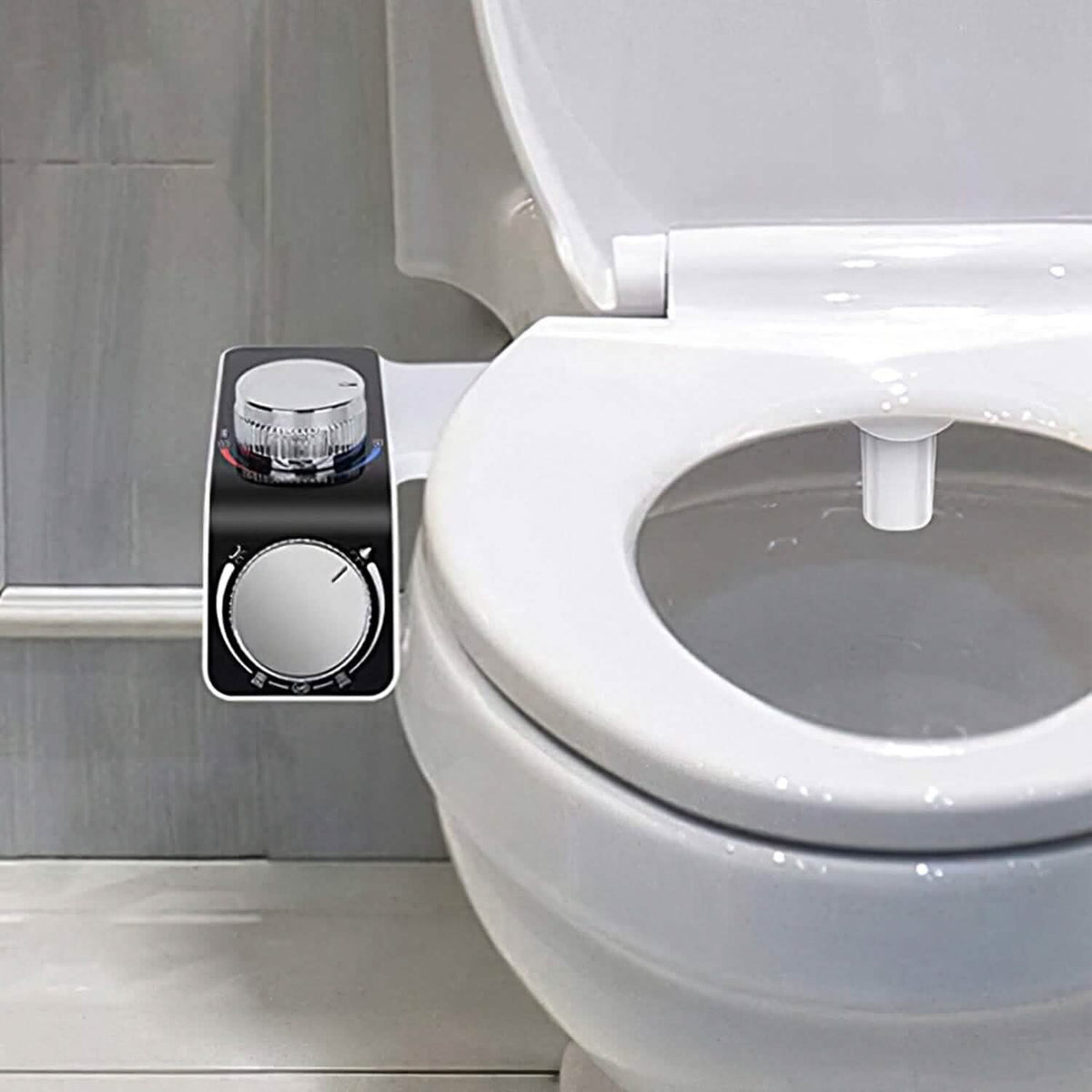 Bidet Attachment Non-Electric Fresh Water Sprayer with Self Cleaning Dual Nozzle - A-1 Thread Vault