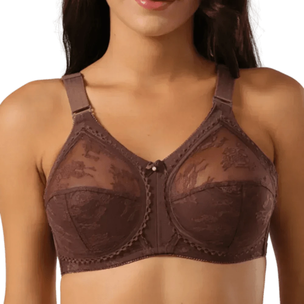 Big Minimizer Bras Large Size Lace Bra Women Sexy Unlined Full Coverage Ultra Thin Wireless Adjusted-straps Underwear Sujetador - A-1 Thread Vault