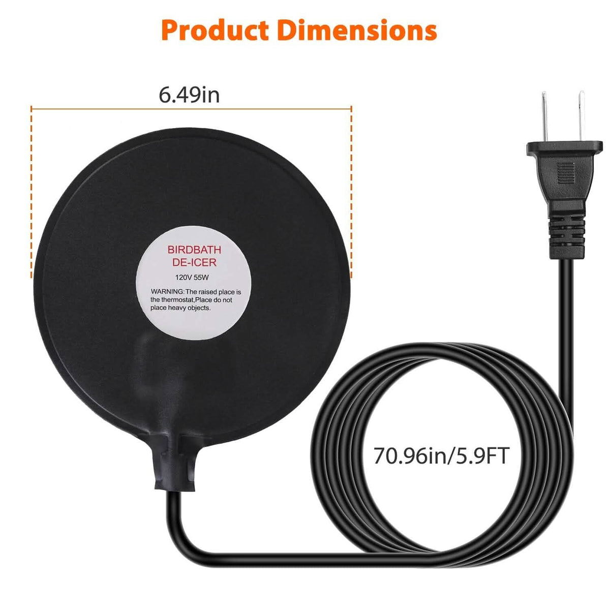 Bird Bath Deicer Outdoor Winter Water Heater Thermostatically Controlled - A-1 Thread Vault
