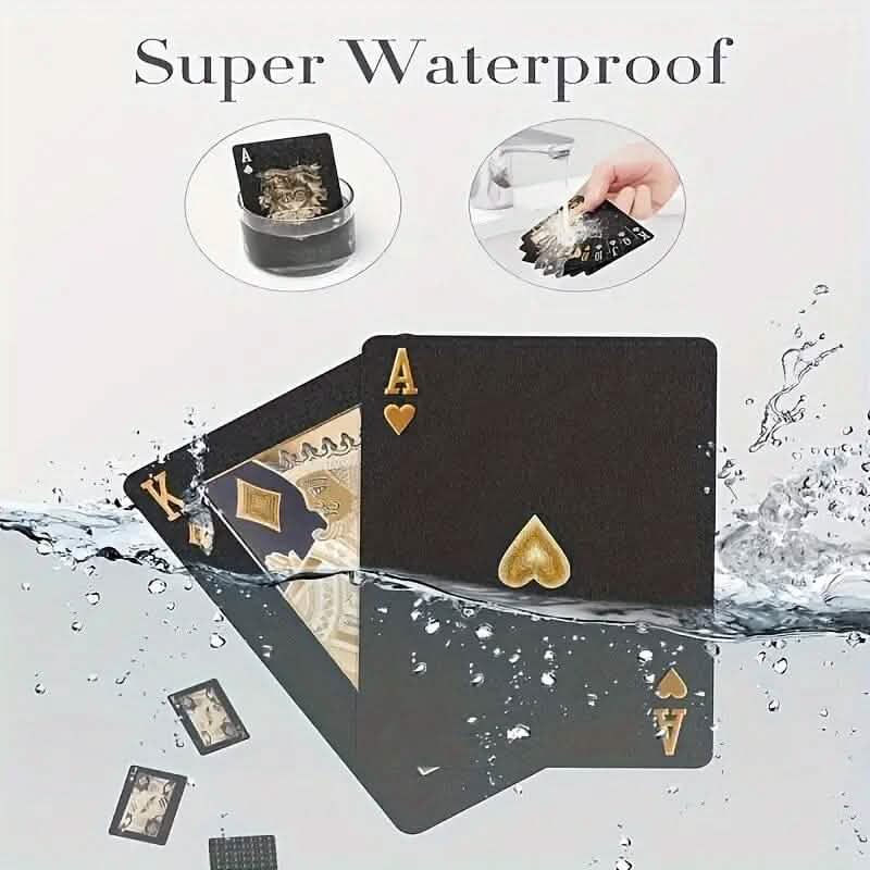 Black Golden Foil Poker Playing Cards - A-1 Thread Vault