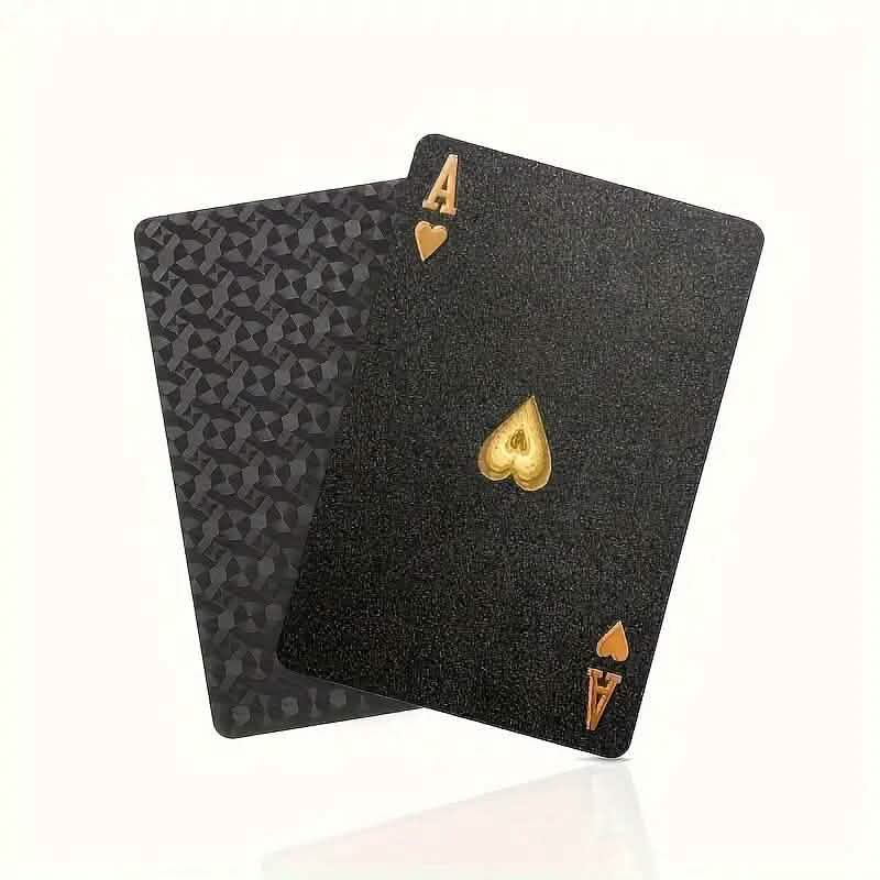 Black Golden Foil Poker Playing Cards - A-1 Thread Vault