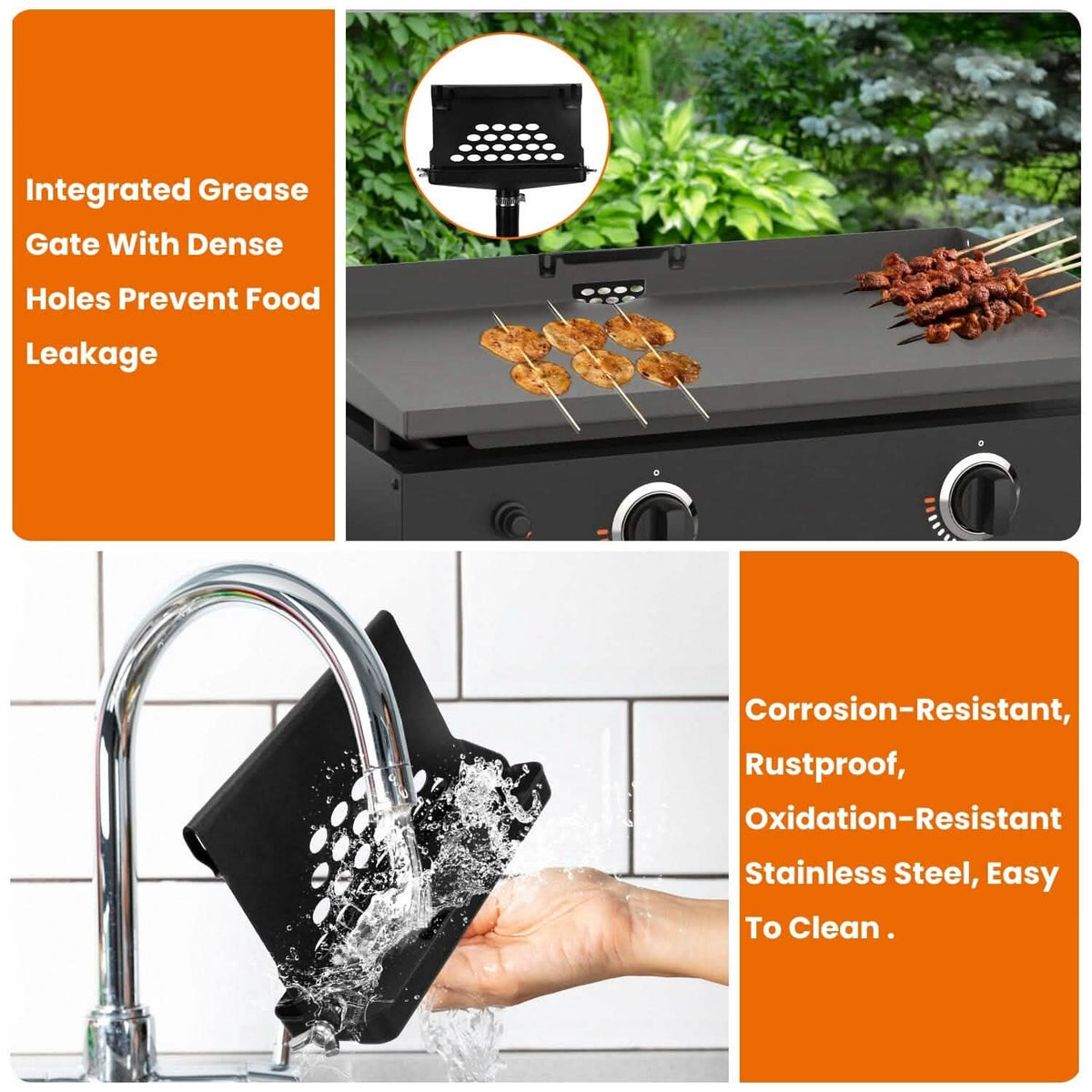 Blackstone Griddle Grease Catcher with Heat Resistant Hose Stainless Steel - A-1 Thread Vault