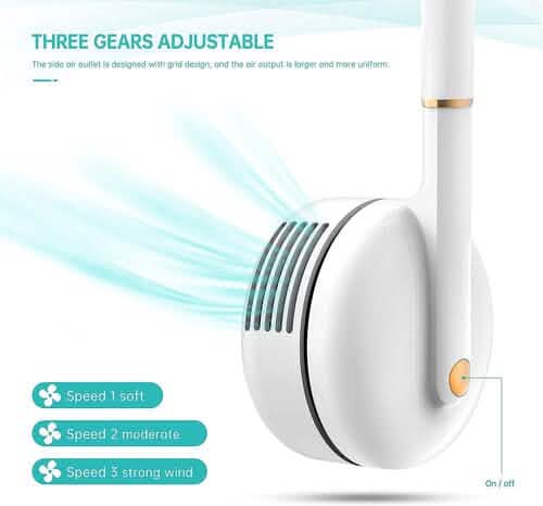 Bladeless Rechargeable Portable Neck Fan with 3-Speeds - A-1 Thread Vault