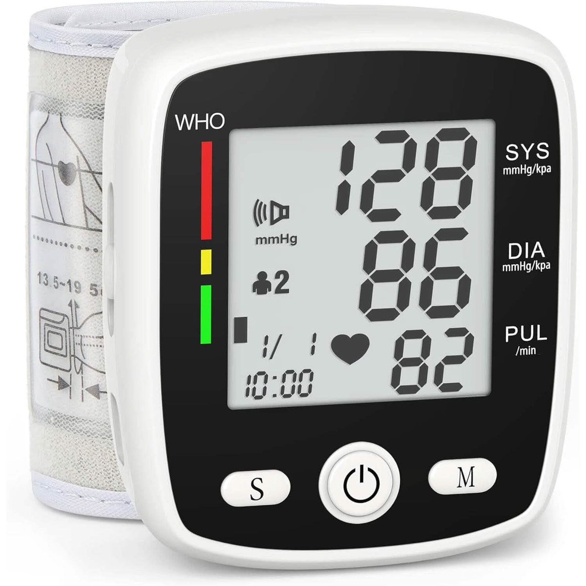 Blood Pressure Monitor Digital Wrist BP Machine Automatic BP Cuff with 2 Users 180 Memory Voice Large LCD Display - A-1 Thread Vault