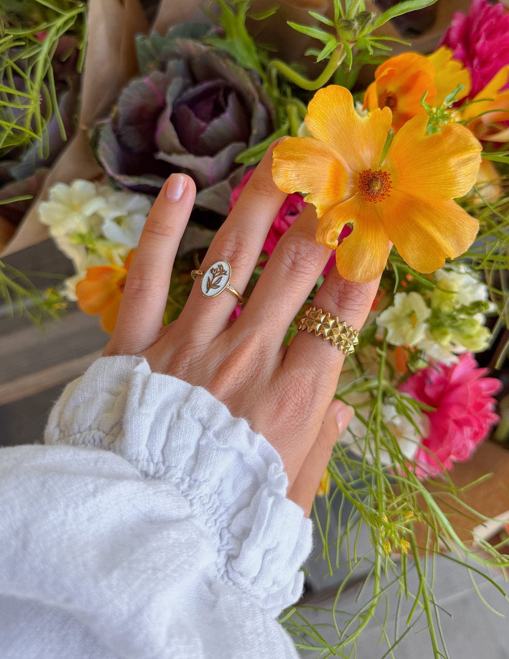 Bloom Again Enamel Ring - A-1 Thread Vault