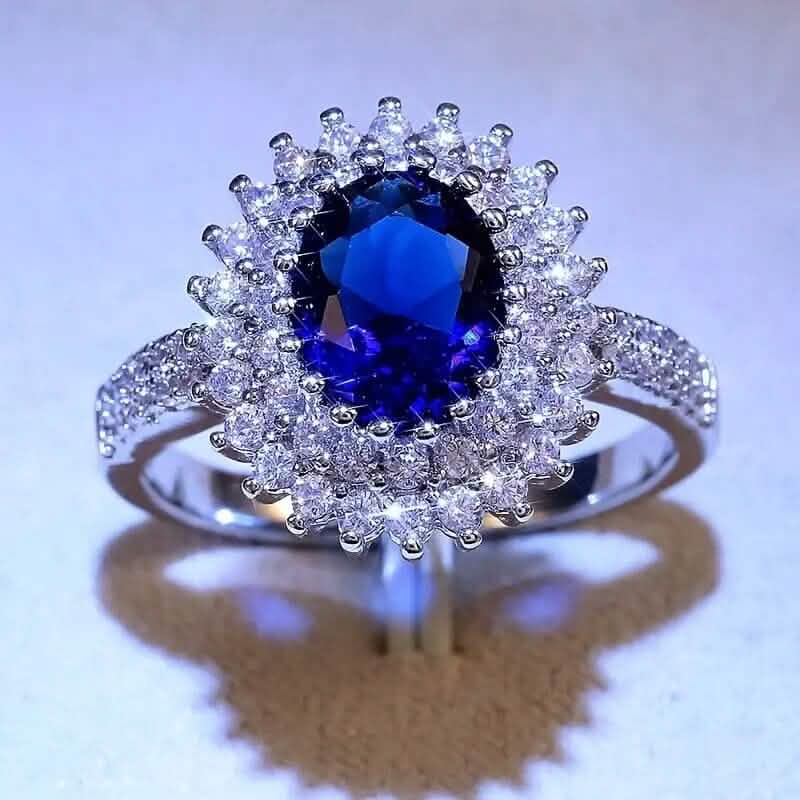 Blue Cubic Zirconia Ring - A-1 Thread Vault