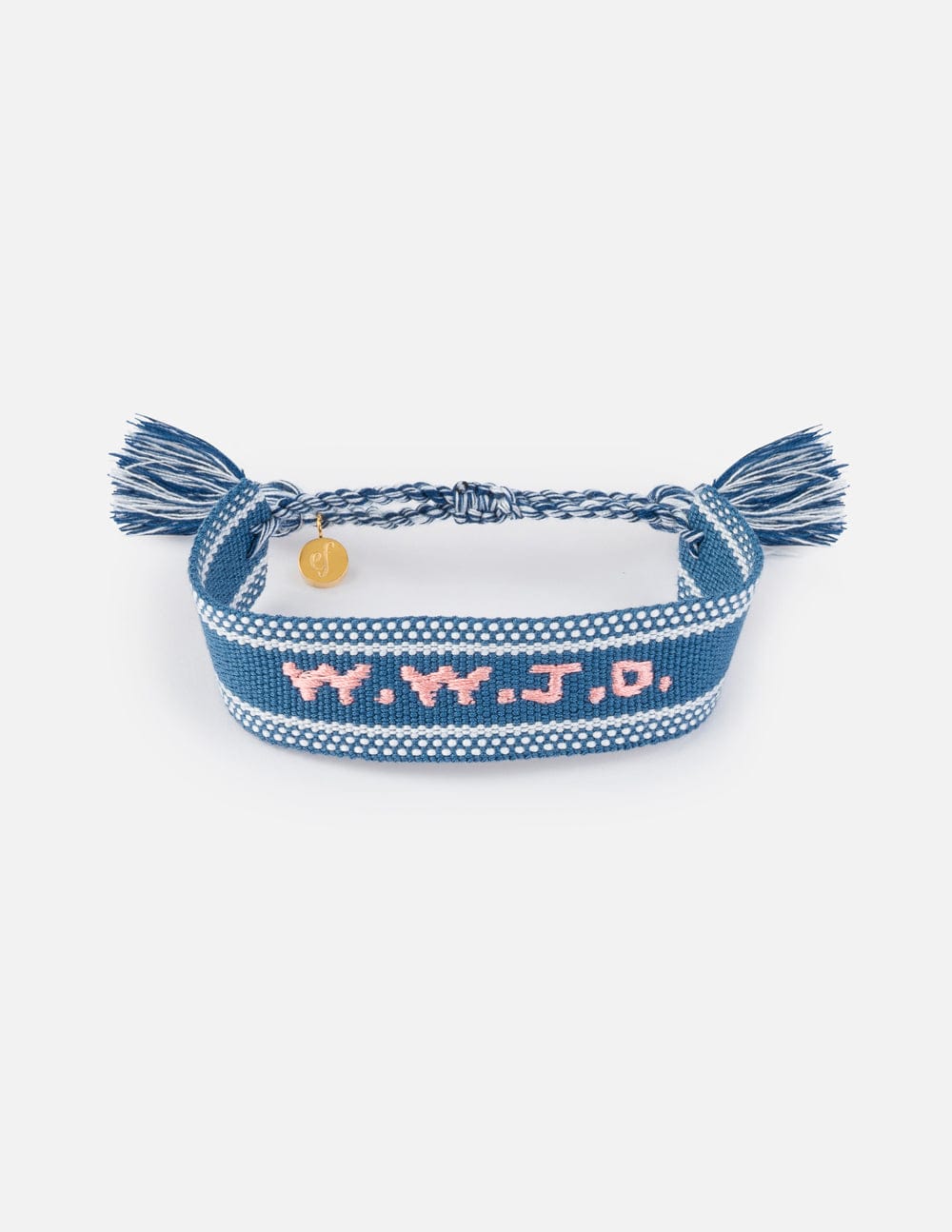 Blue WWJD Embroidered Bracelet - A-1 Thread Vault