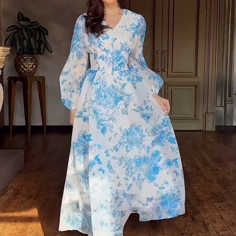 Botanical Print Maxi Dress (MS392) - A-1 Thread Vault