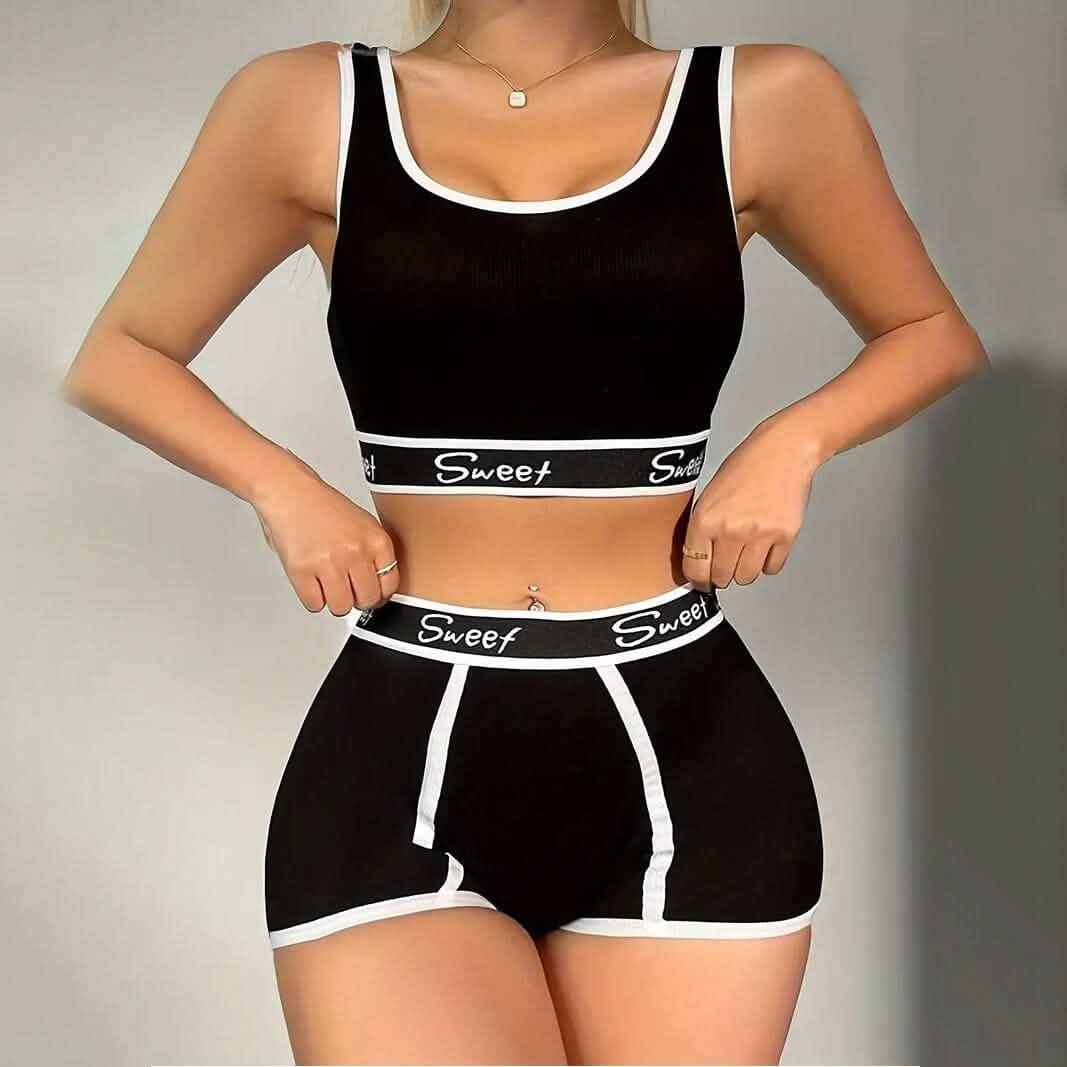 Breathable Solid Sports Push Up Bra and Panties Lingerie Set - A-1 Thread Vault