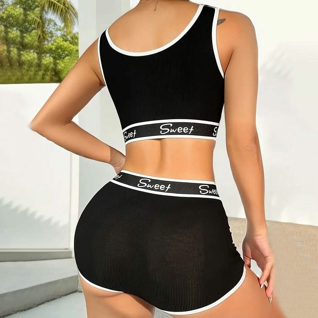 Breathable Solid Sports Push Up Bra and Panties Lingerie Set - A-1 Thread Vault