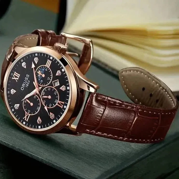 Brown Leather Fashion Quartz Wrist Watch - A-1 Thread Vault