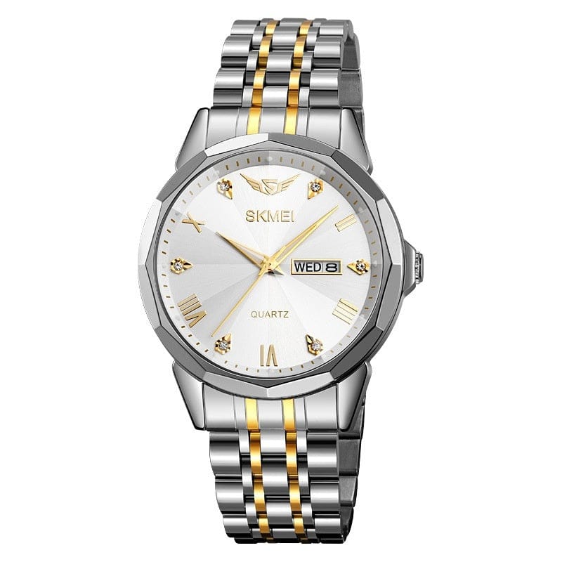 Business Solid Steel Band Calendar Casual Waterproof Watch - A-1 Thread Vault