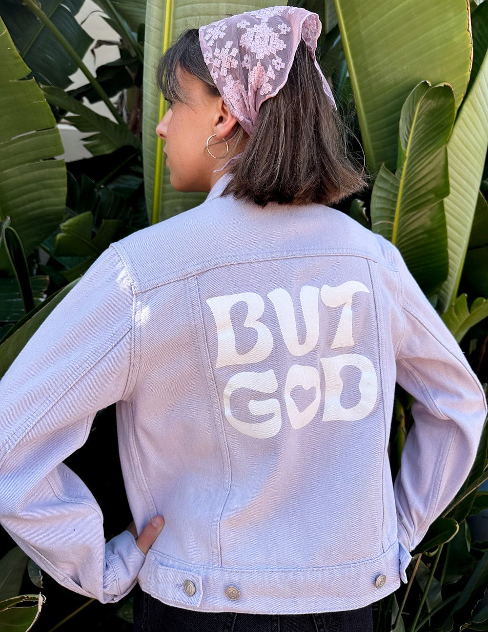 But God Cropped Denim Jacket - A-1 Thread Vault