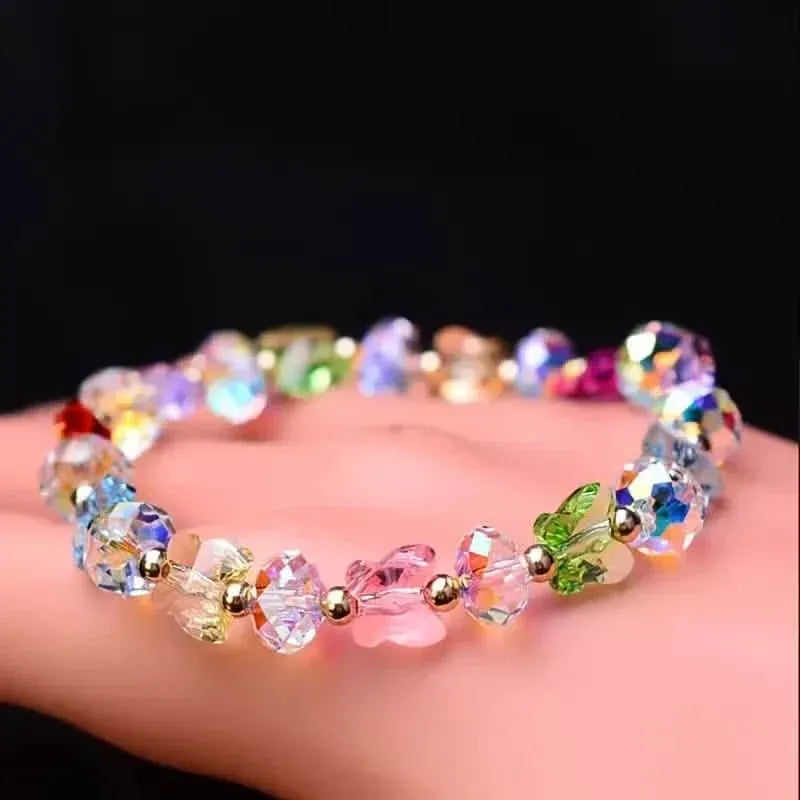 Butterfly-Shaped Artificial Crystal Beaded Charm Bracelet - A-1 Thread Vault