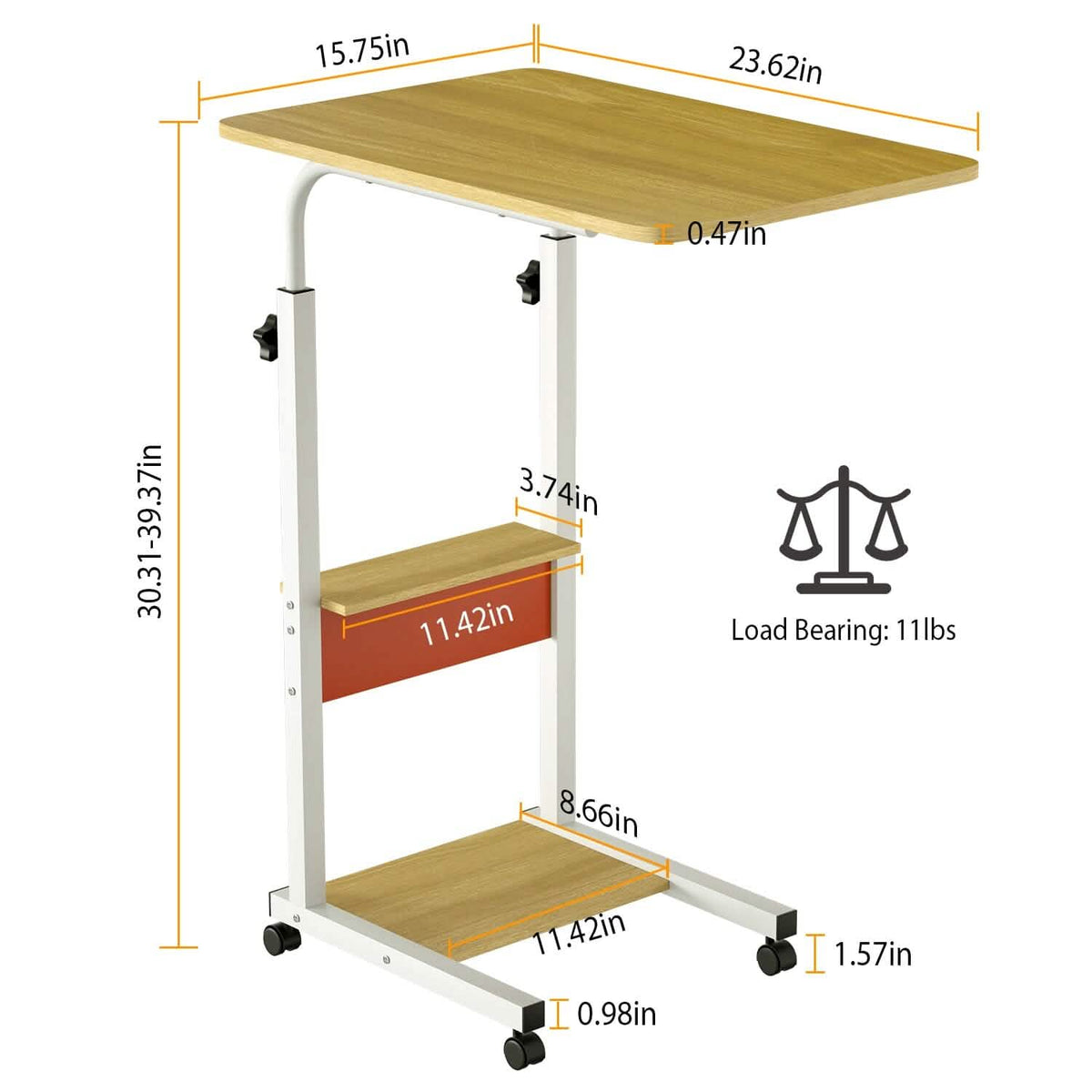C Side Laptop Small Slim Snack Side Table - A-1 Thread Vault