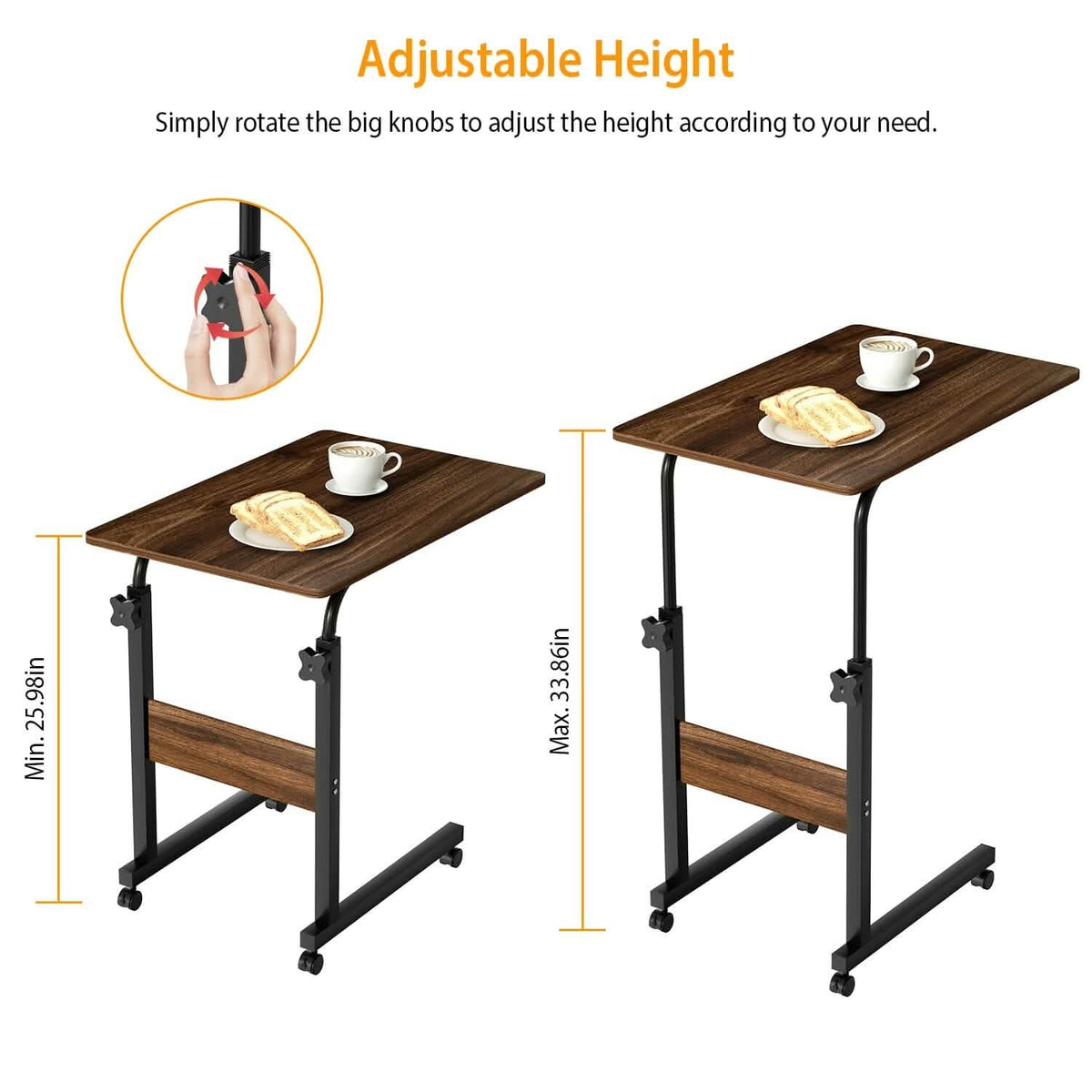 C Side Laptop Small Slim Snack Side Table - A-1 Thread Vault