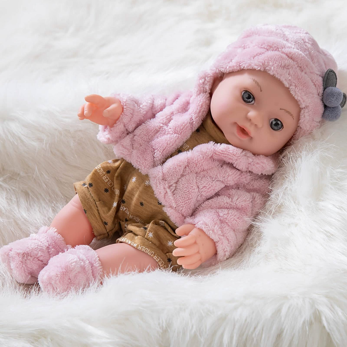 12" Pink Baby Doll – PVC Dress-Up Play Doll (Ages 3+) - A-1 Thread Vault
