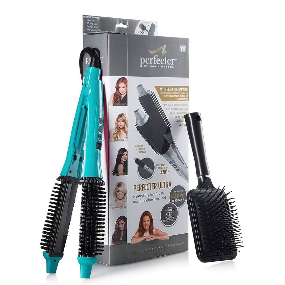 Calista 2-in-1 Heated Brush Iron Hair Styler - A-1 Thread Vault