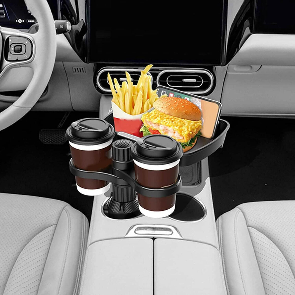 Car Cup Holder Detachable Extender Food Tray with Phone Holder - A-1 Thread Vault