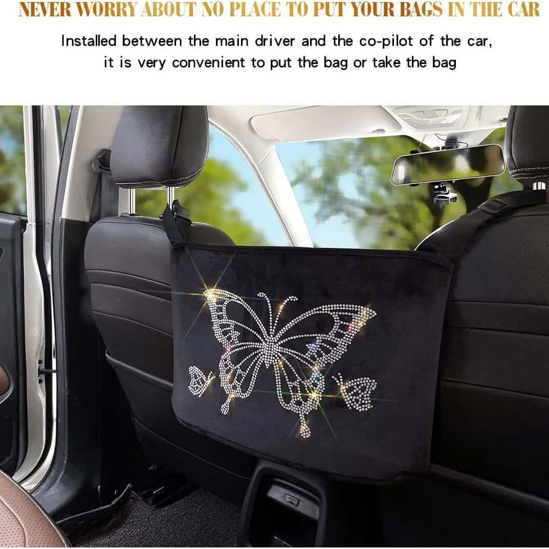 Car Net Backseat Pocket Handbag Holder and Organizer Between Seats - A-1 Thread Vault