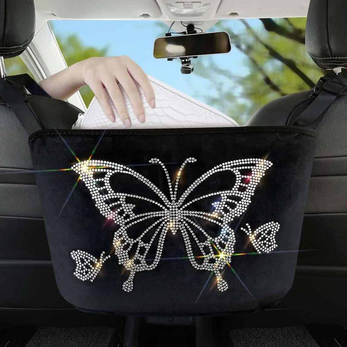 Car Net Backseat Pocket Handbag Holder and Organizer Between Seats - A-1 Thread Vault