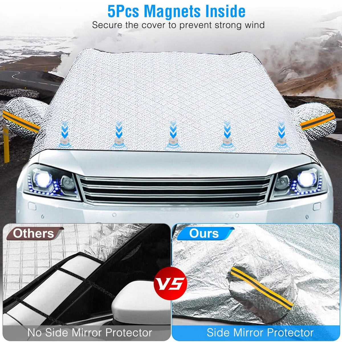 Car Windshield Snow Cover Windproof Magnetic Car Windscreen Cover - A-1 Thread Vault