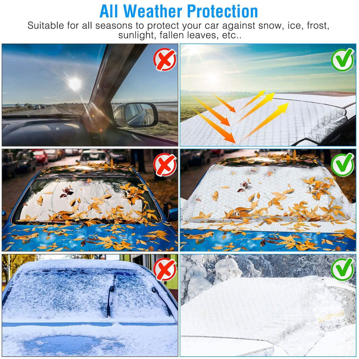 Car Windshield Snow Cover Windproof Magnetic Car Windscreen Cover - A-1 Thread Vault