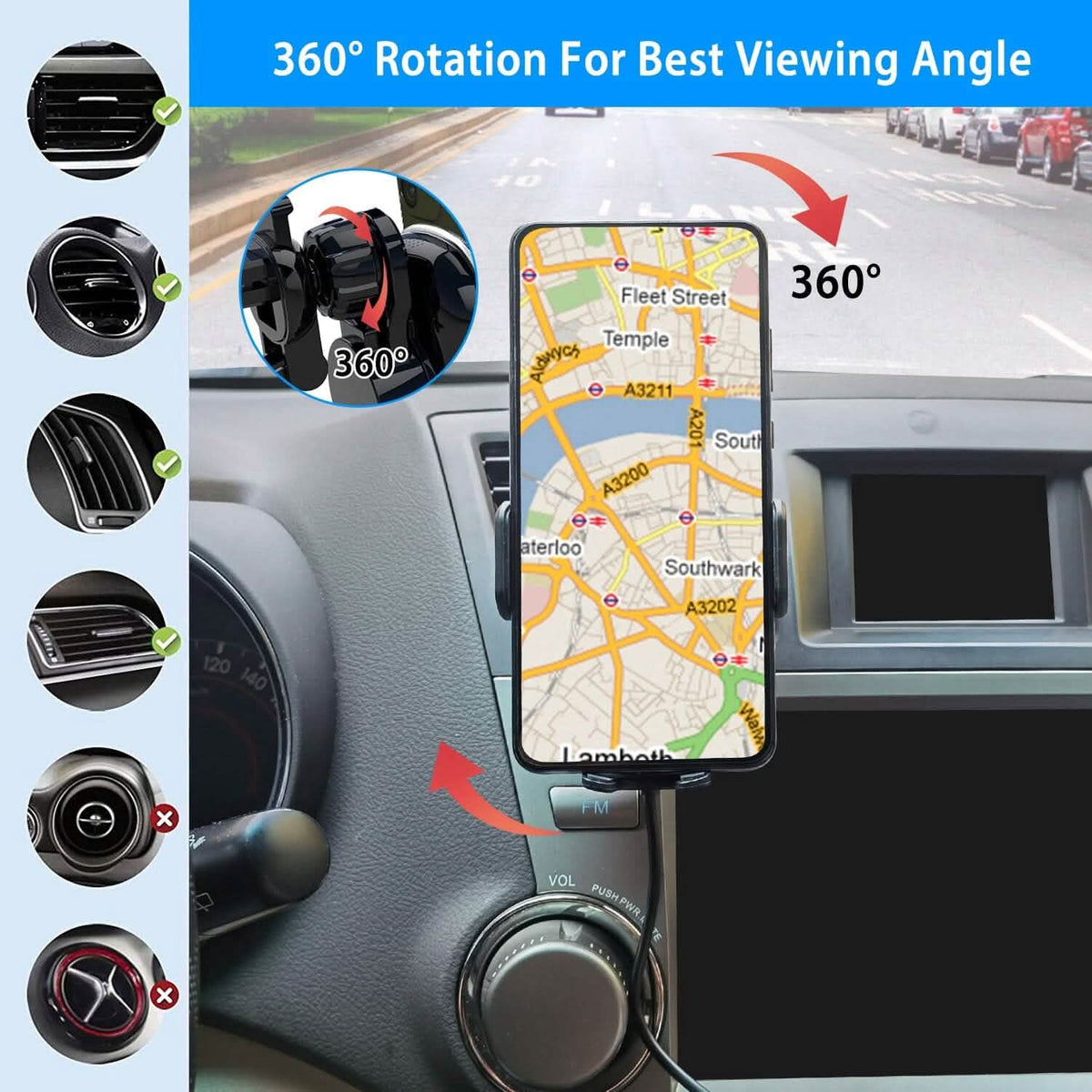 Car Wireless Phone Charger Car Air Vent Phone Mount - A-1 Thread Vault