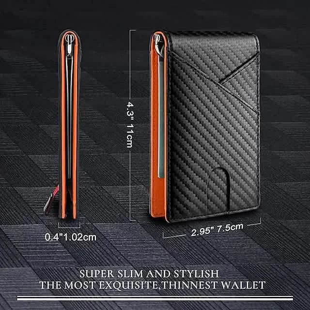 Carbon Fiber Rfid Men Wallets Bi-fold Vallet Billfold - A-1 Thread Vault