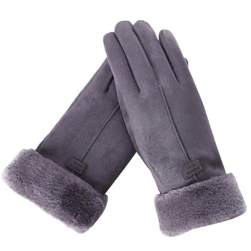 Cashmere Warm Suede Leather Plush Touch Screen Gloves - A-1 Thread Vault