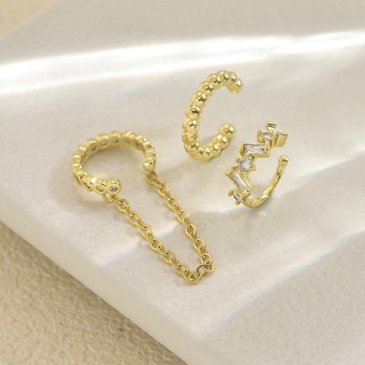 Chain Tassel Crystal Ear Cuff Set (MAC413) - A-1 Thread Vault