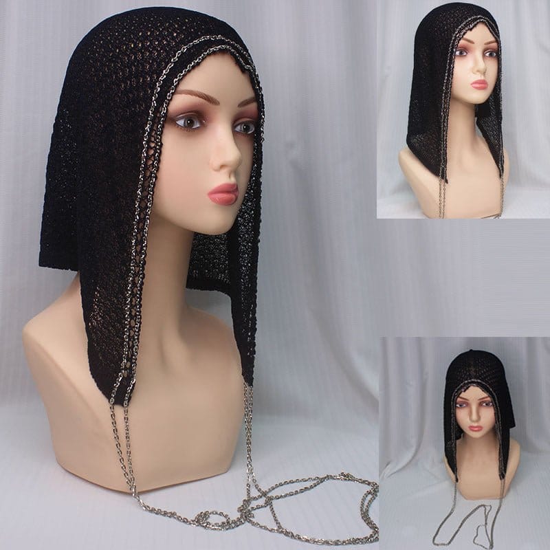 Chain Trim Hijab Cap | Sparkle Knit Balaclava with Chains(MAC375) - A-1 Thread Vault