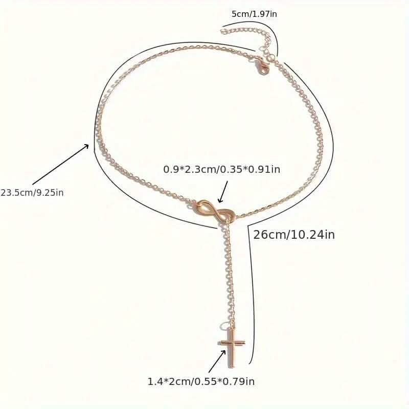 Chic Vintage-Inspired Infinity Cross Pendant Necklace - A-1 Thread Vault