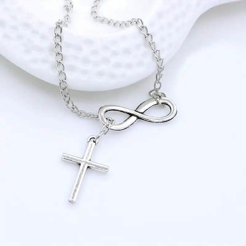Chic Vintage-Inspired Infinity Cross Pendant Necklace - A-1 Thread Vault