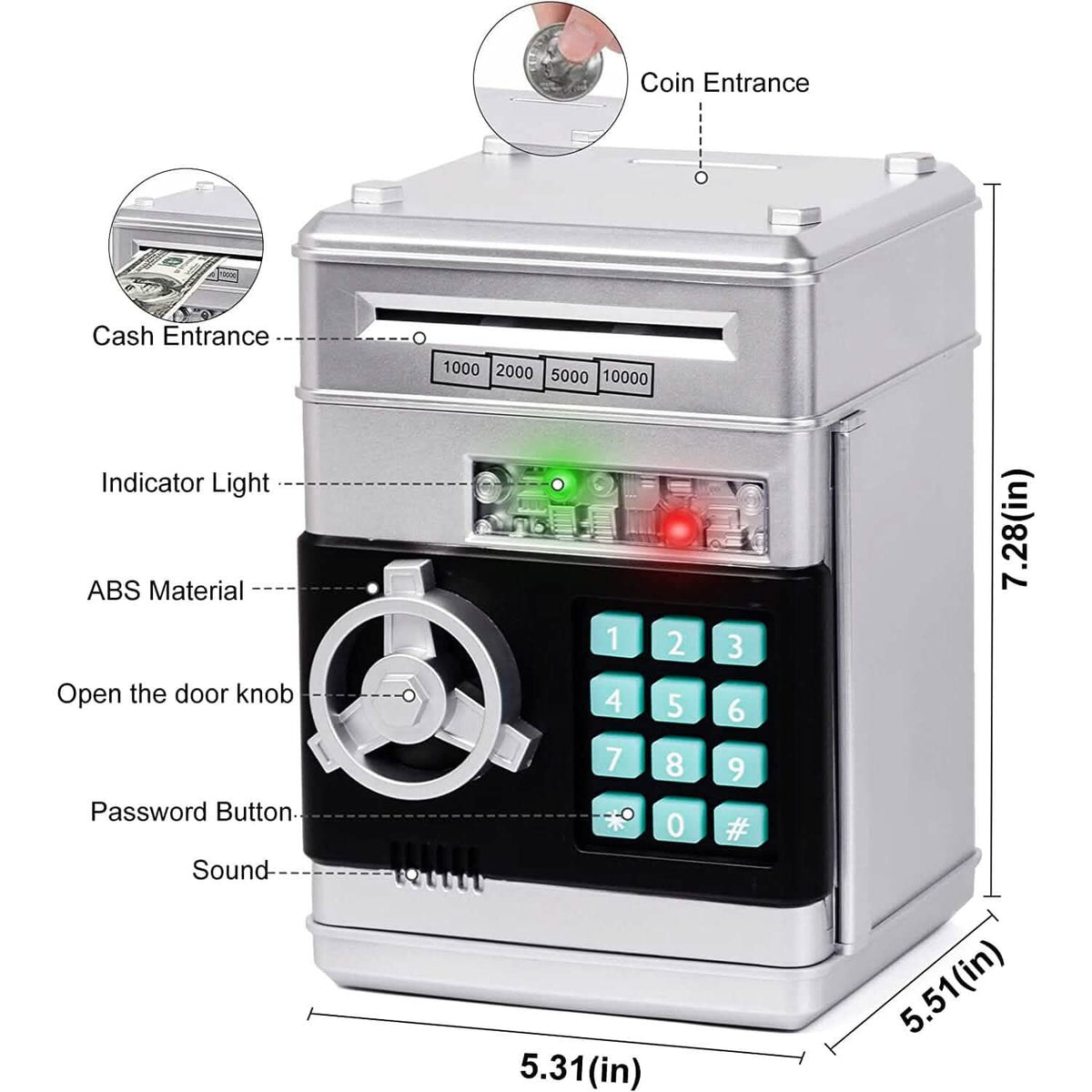 Children's Cartoon Password Box Piggy Bank - A-1 Thread Vault