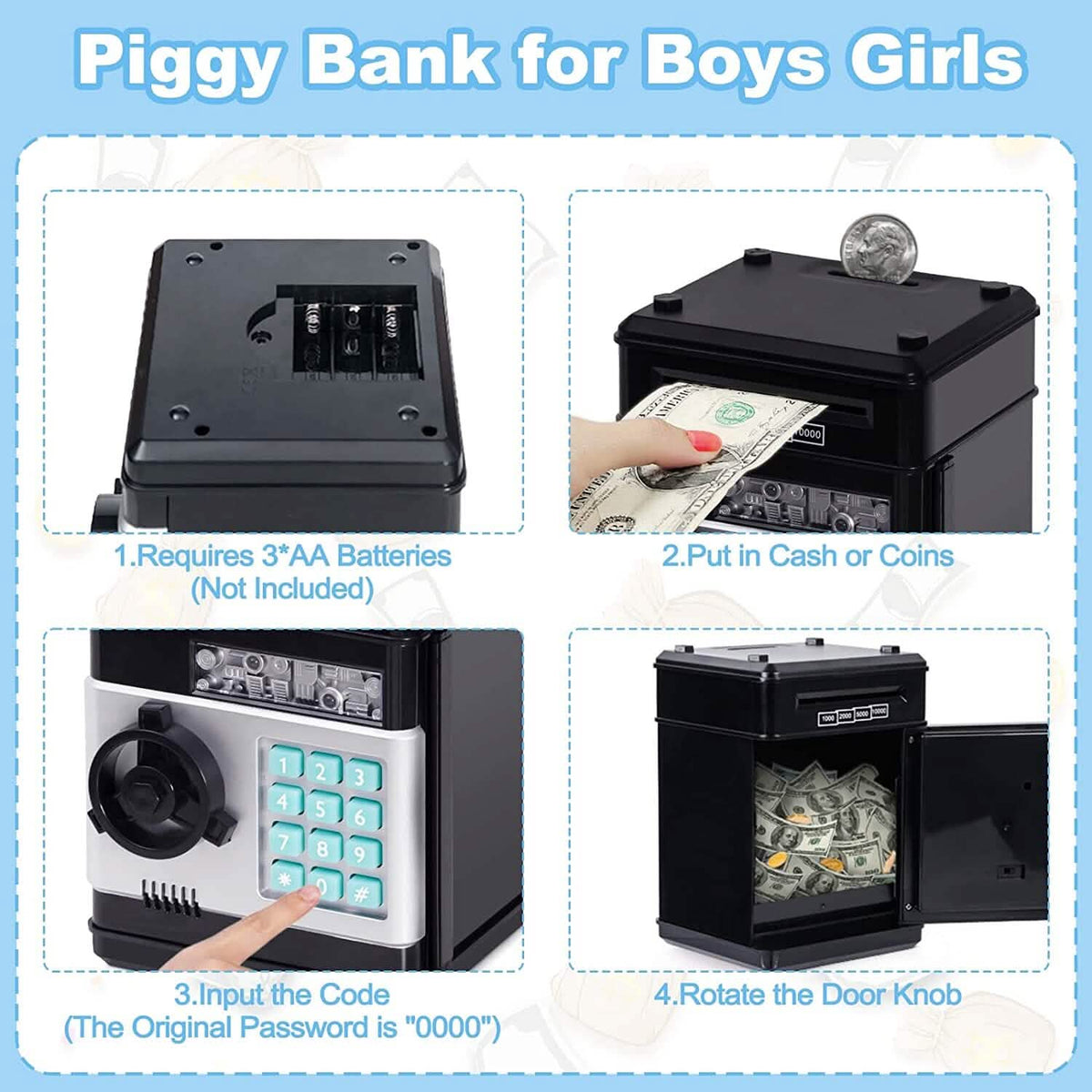 Children's Cartoon Password Box Piggy Bank - A-1 Thread Vault