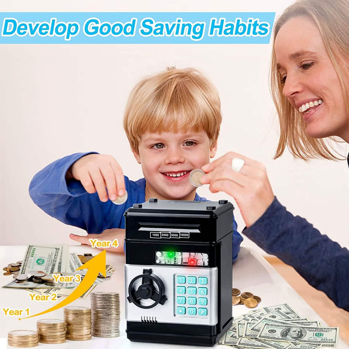 Children's Cartoon Password Box Piggy Bank - A-1 Thread Vault