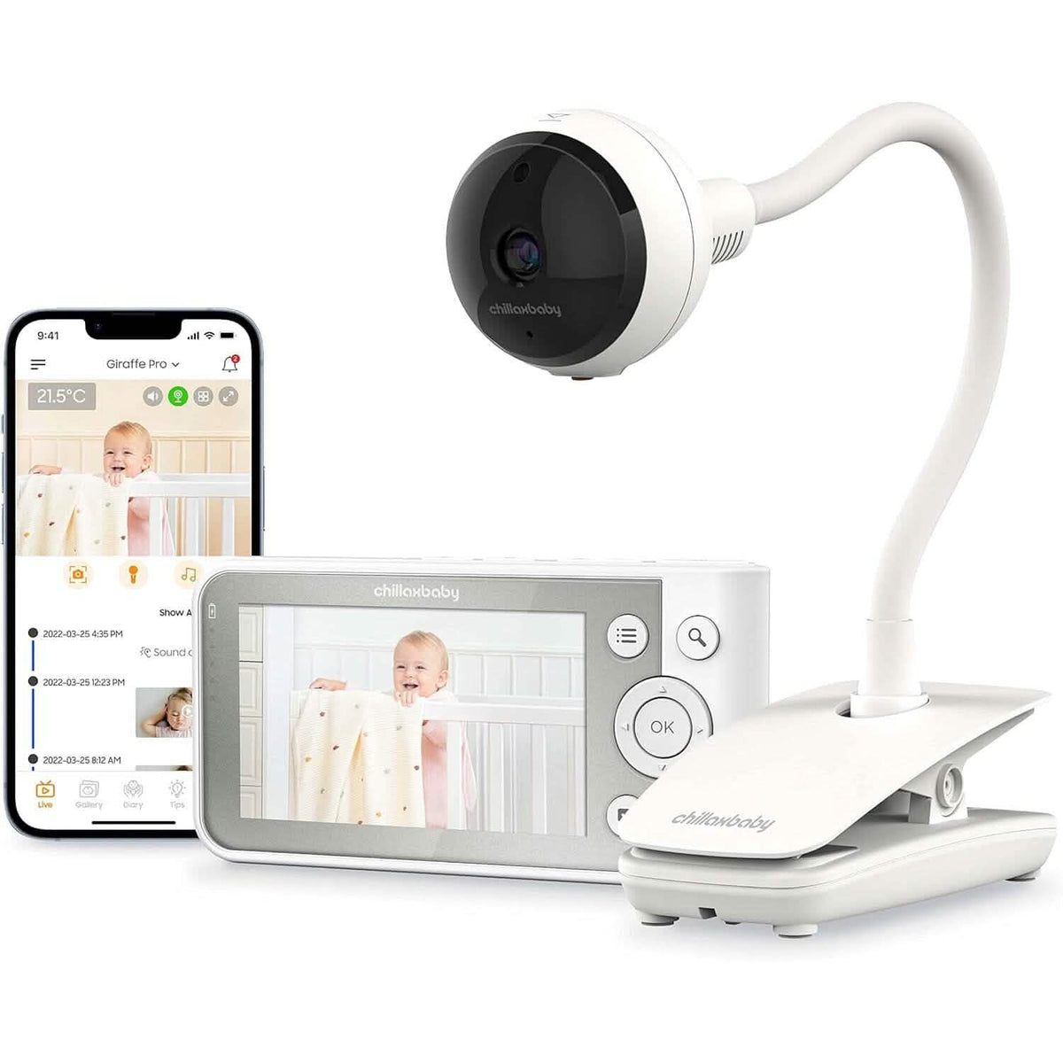 Chillax Giraffe Pro 1080p Camera and 4.3” Video Smart Baby Monitor (Refurbished) - A-1 Thread Vault