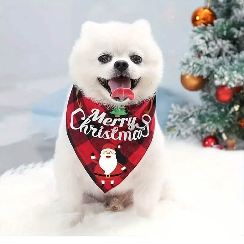 Christmas Pet Triangle Scarf Dog Bandanas - A-1 Thread Vault