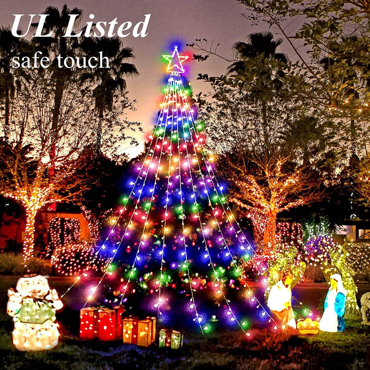 Christmas String Lights with 317 LED Star Hanging Twinkle Fairy Curtain Lights - A-1 Thread Vault