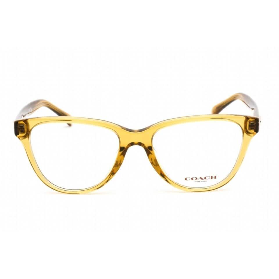 Coach Women's Eyeglasses Transparent Honey Plastic Cat Eye Frame 0HC6202U 5715 (Refurbished) - A-1 Thread Vault