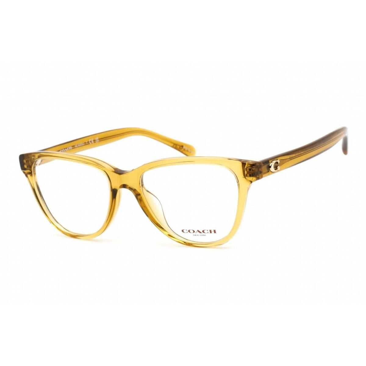 Coach Women's Eyeglasses Transparent Honey Plastic Cat Eye Frame 0HC6202U 5715 (Refurbished) - A-1 Thread Vault