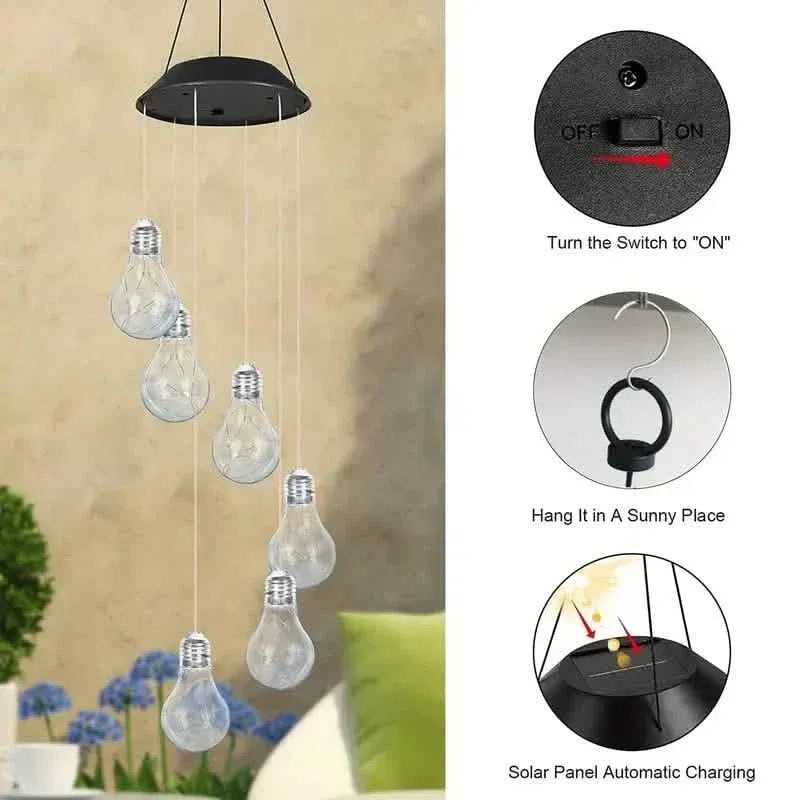 Colorful Lights Solar Wind Chimes for Outside - A-1 Thread Vault