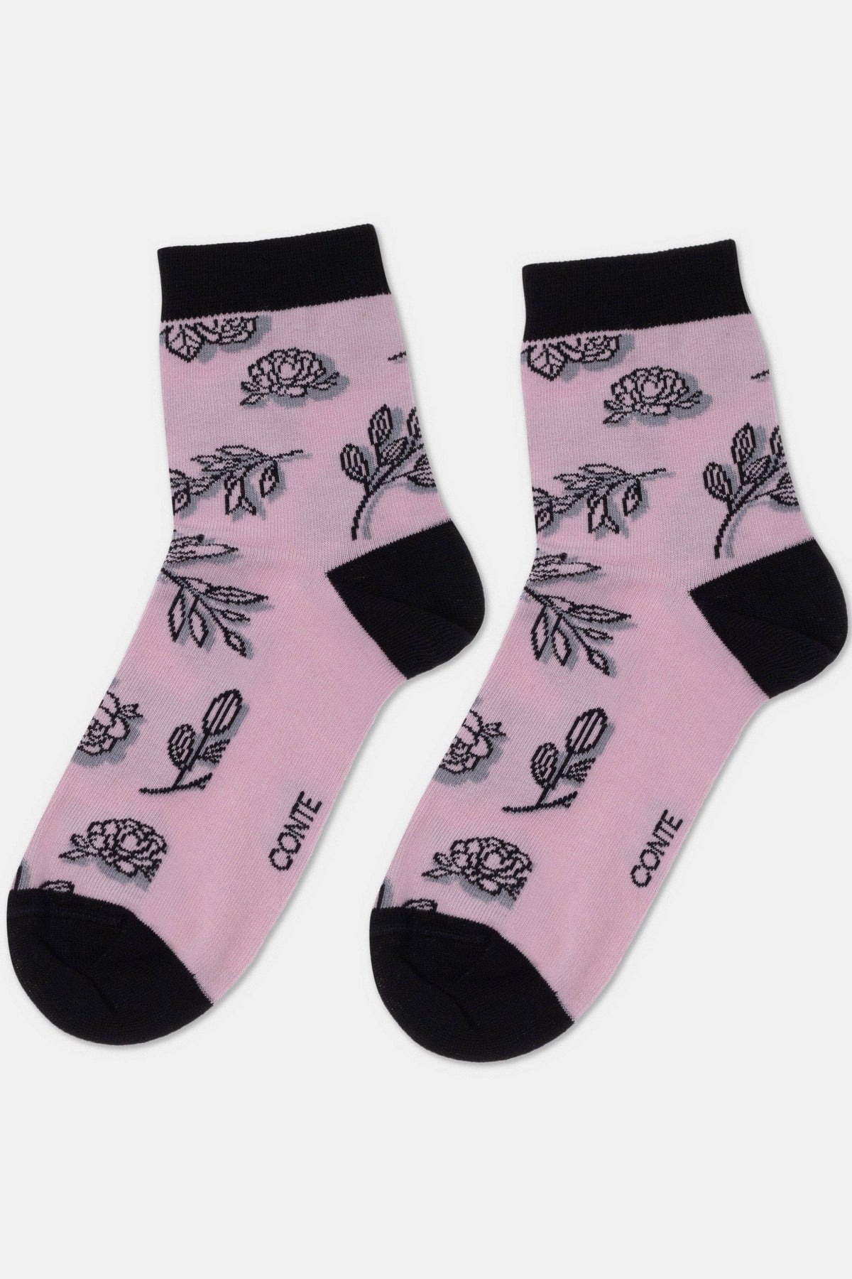 Conte Cotton Socks Classic - 435 Flowers With Shadow - A-1 Thread Vault