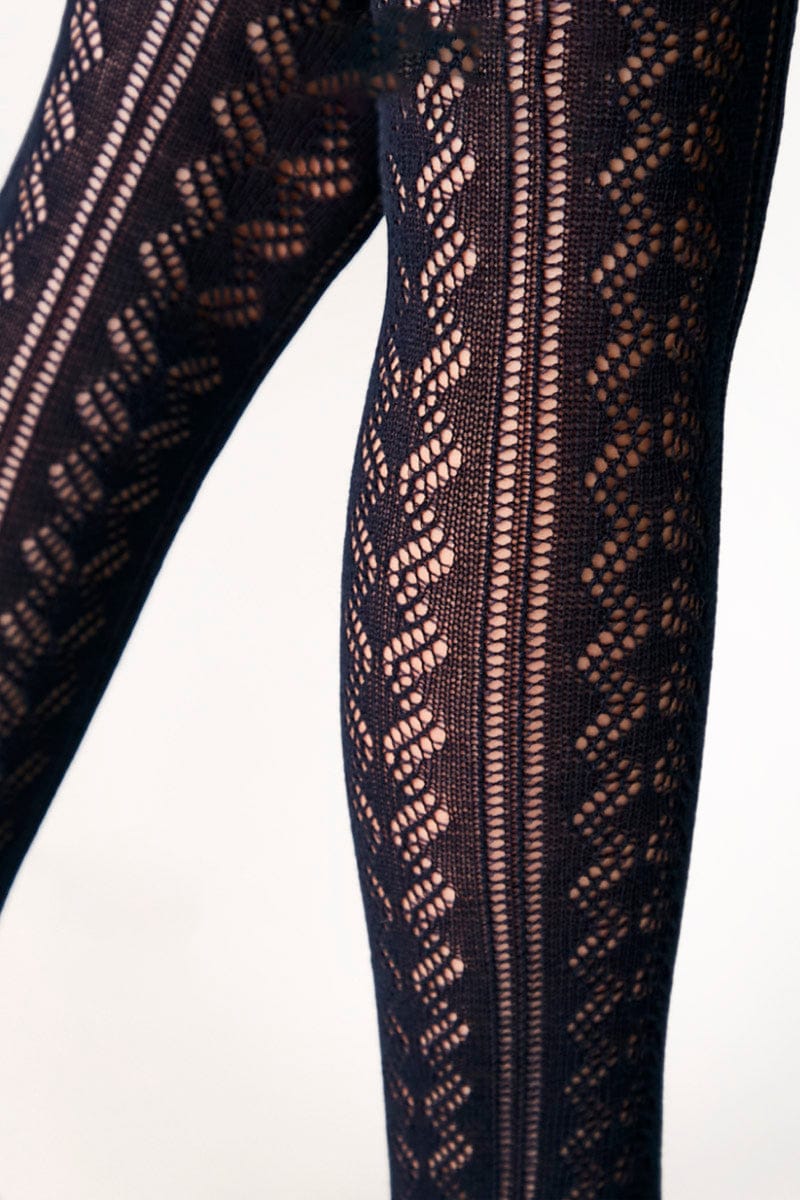Conte-Kids Cotton Tights Miss 617 - Lace Pattern - A-1 Thread Vault