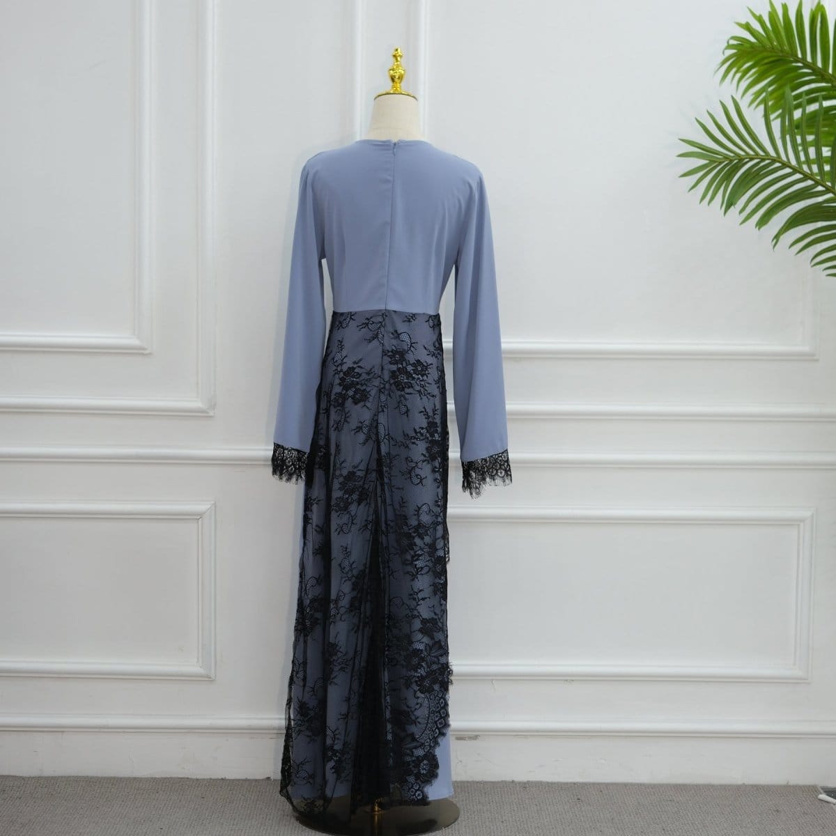 Contrast Lace Waist Panel Maxi Dress(MS409) - A-1 Thread Vault