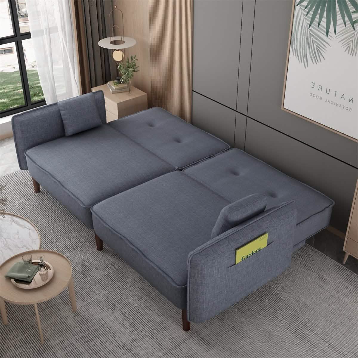 Convertible Futon Sofa Bed with 2 Pillows - A-1 Thread Vault