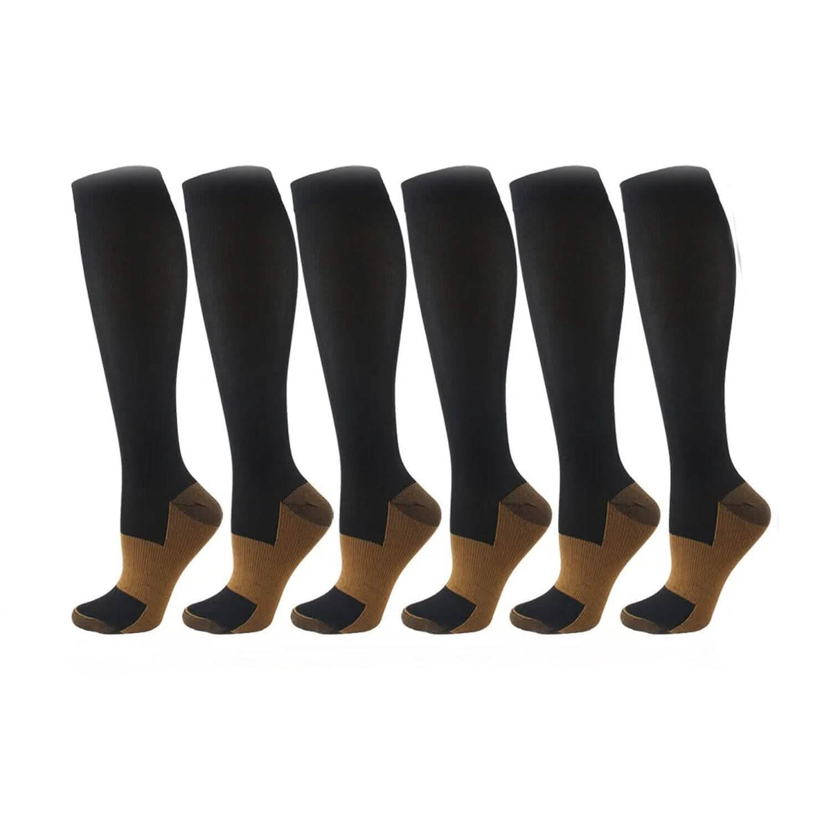 Copper Compression Socks 20-30mmHg Graduated Support L/XL for Men and Women - A-1 Thread Vault